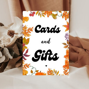 Cards and Gifts Fall Pumpkin  Favour party sign 