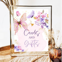 Cards and Gifts Floral Butterfly Garden Pink Girl