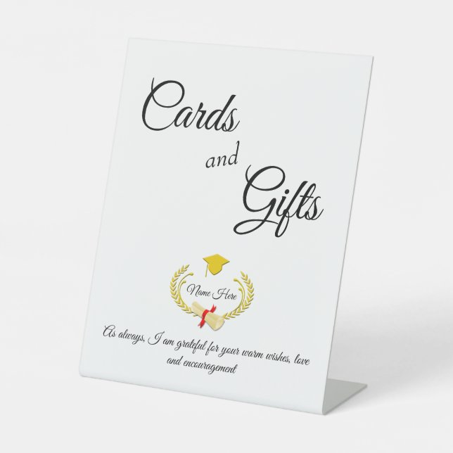 Cards and Gifts Graduation Pedestal Sign (Front)