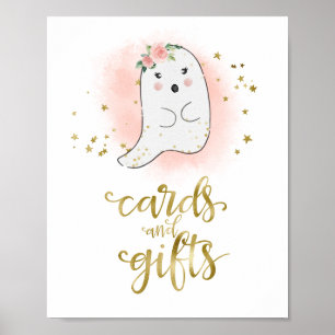 Cards and Gifts Halloween Girl Baby Shower Sign