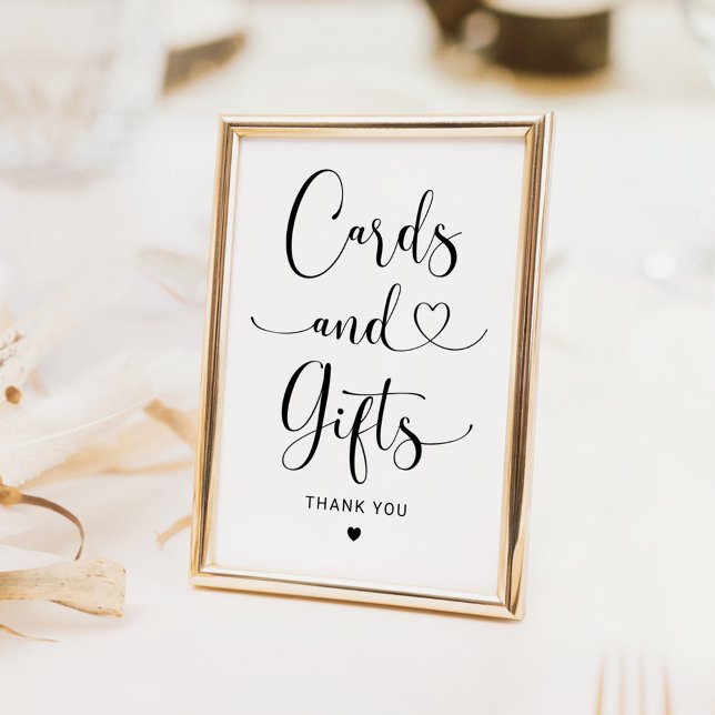 Cards and Gifts Heart Script Wedding Sign (Creator Uploaded)