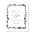 cards and gifts leafy watercolor wedding poster