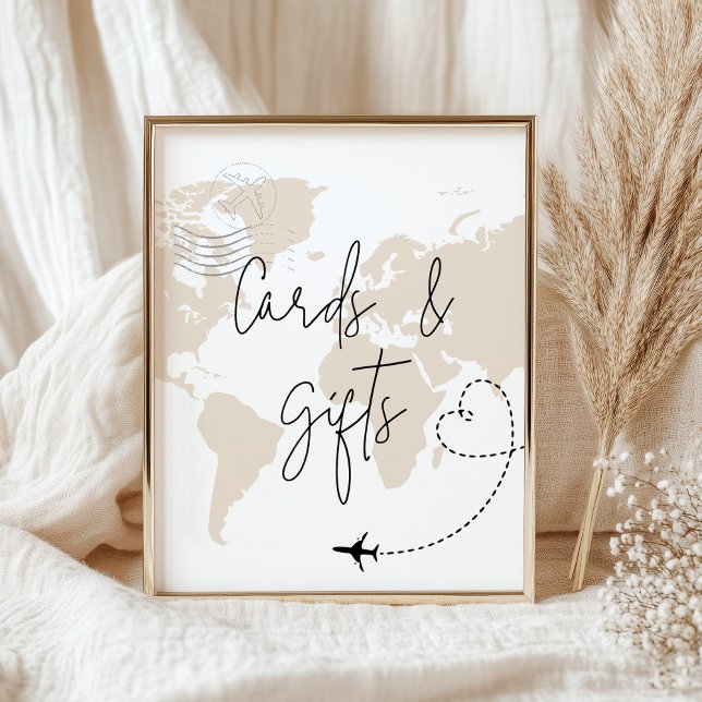 Cards and Gifts map aeroplane baby shower poster (Creator Uploaded)