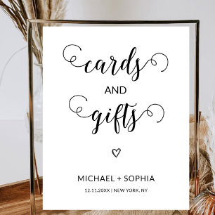 Cards and Gifts Minimalist Bridal Shower Wedding Poster