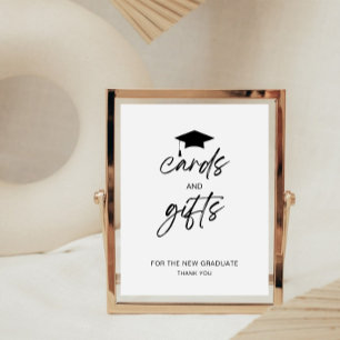 Cards and Gifts Minimalist Graduation Party Sign
