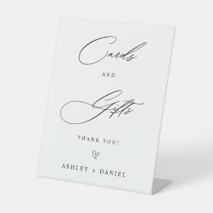 Cards and Gifts Modern Minimalist Wedding Pedestal Sign