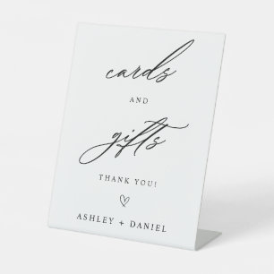 Cards and Gifts Modern Wedding Pedestal Sign