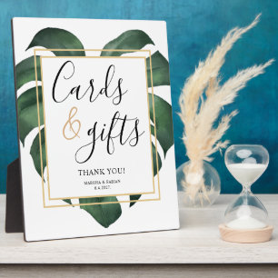Cards and Gifts Monstera Leaf Wedding Sign Plaque