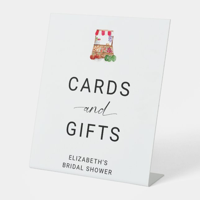 Cards and Gifts Off the Market Bridal Shower Pedestal Sign (Front)