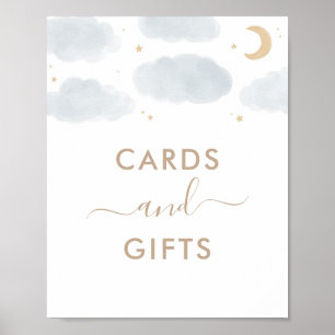 Cards and Gifts Over the Moon Baby Shower Sign