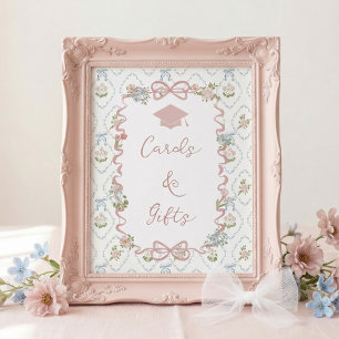Cards and Gifts Pink Bow Graduation Sign