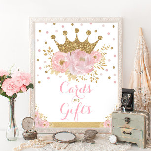Cards and Gifts Princess Baby Girl Birthday Party Poster