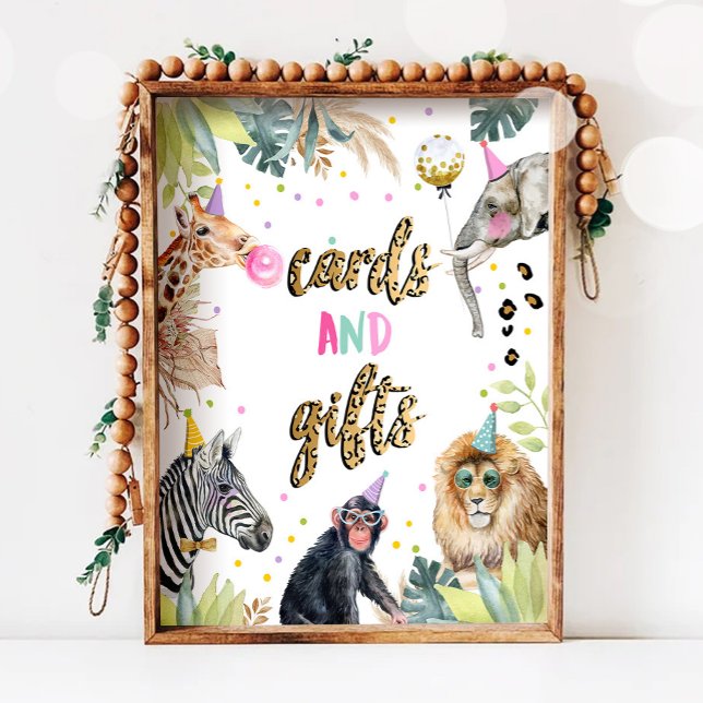 Cards and Gifts Safari Party Animals Birthday  Poster (Creator Uploaded)