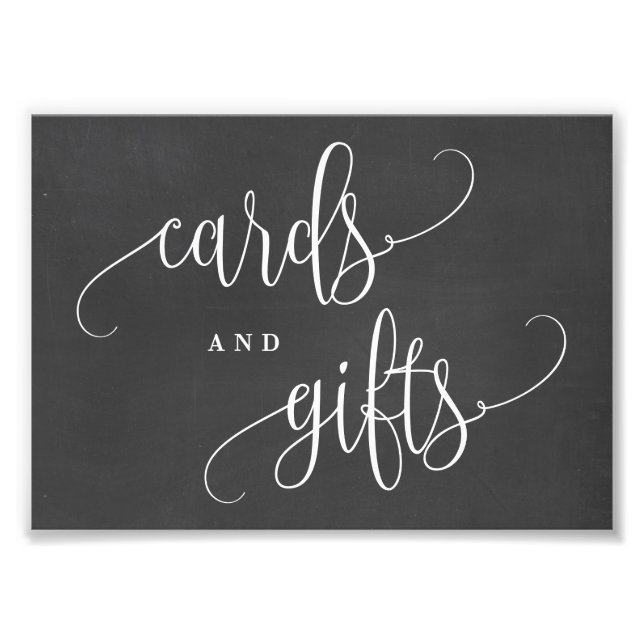 Cards and Gifts Sign Choose Your Size Chalkboard (Front)