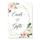 Cards and Gifts Sign Elegant Blushing Chic Floral