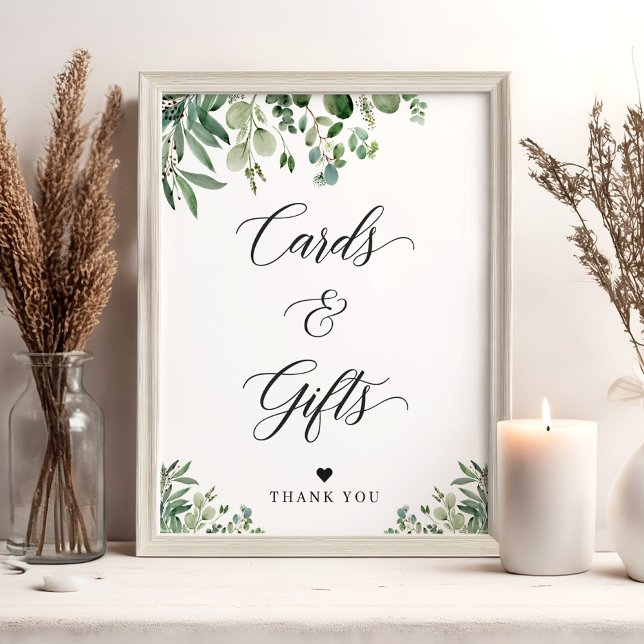 Cards and Gifts Sign Greenery Eucalyptus Leaves (Creator Uploaded)