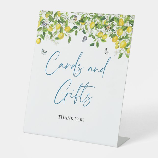 Cards and Gifts Sign | Lemon Bridal Shower  (Front)