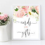 Cards and gifts sign pink gold elegant floral<br><div class="desc">For more advanced customisation of this design,  simply select the "Edit using Design Tool" button above!</div>