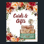 Cards and Gifts Sign Travel Bridal Shower Poster<br><div class="desc">Cards and Gifts Sign Travel Bridal Shower Poster</div>