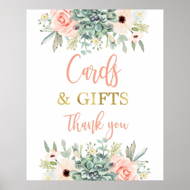 Cards and gifts succulents sign (Front)