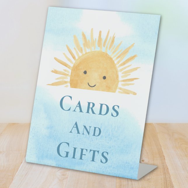Cards And Gifts Sun-Themed Baby Shower  Pedestal Sign (Creator Uploaded)