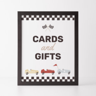 Cards and Gifts Two Fast Race Car Birthday Party Poster