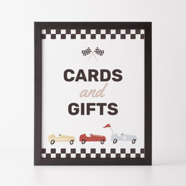 Cards and Gifts Two Fast Race Car Birthday Party Poster (Creator Uploaded)