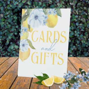 Cards and Gifts Watercolor Lemon Standing Table Pedestal Sign