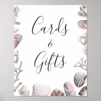 Cards and Gifts Watercolor White Sea Shell Beach