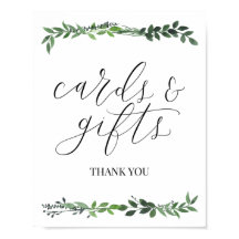 cards and gifts wedding sign