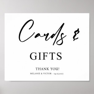 Cards and Gifts Wedding Sign Poster