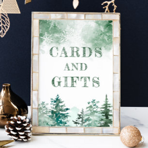 Cards and gifts winter wonderland baby shower poster