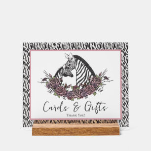 Cards and Gifts Zebra Safari Baby Shower Sign