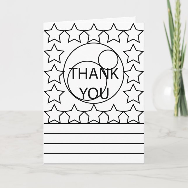 Card's Creative Colouring Card Thank You 3 (Front)