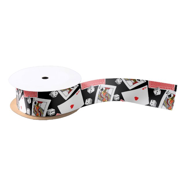 Cards & dice satin ribbon (Spool)