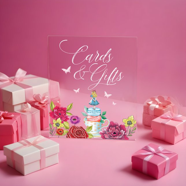 Cards & Gifts Alice In Wonderland Vibrant Florals Acrylic Sign (Cards & Gifts Alice In Wonderland Vibrant Florals Acrylic Sign)