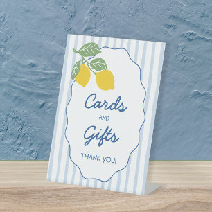  Cards & Gifts Amalfi Coast Lemon Bridal Shower Pedestal Sign