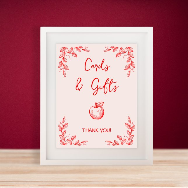 Cards & Gifts Apple Hand Drawn Baby Shower Poster (Cards & Gifts Apple Hand Drawn Baby Shower Poster)