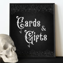 Cards & Gifts Black Lace Gothic Wedding Table Sign