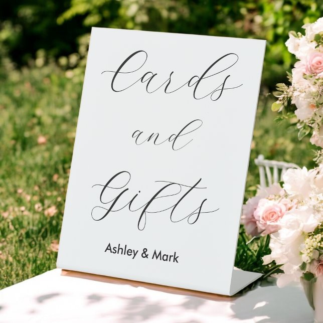 Cards Gifts Black White Wedding Pedestal Sign (Creator Uploaded)