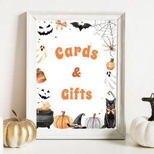 " Cards & Gifts " Boo Cute Ghost Baby Shower Game Poster