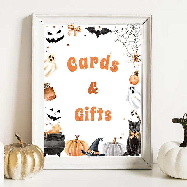 " Cards & Gifts " Boo Cute Ghost Baby Shower Game Poster (Creator Uploaded)