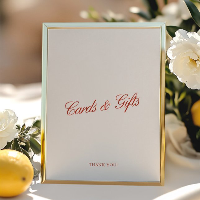 Cards & Gifts Elegant Red & Ivory Wedding Sign (Cards & Gifts Elegant Red & Ivory Wedding Sign)