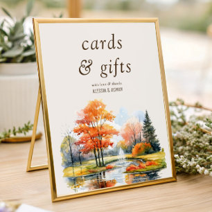 Cards & Gifts Fall Lake Wedding Digital or Printed Poster