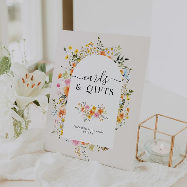 Cards & Gifts | Floral Boho Wedding Pedestal Sign (Creator Uploaded)