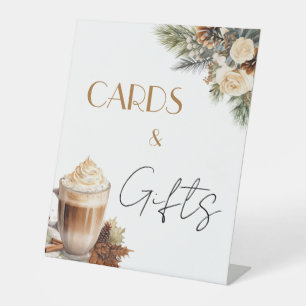 Cards & Gifts Floral Coffee Bridal Shower Pedestal Sign