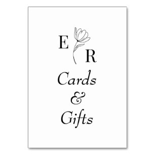 Cards & Gifts Floral Monogram Table Sign