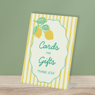 Cards & Gifts Freshly Engaged Lemon Bridal Shower Pedestal Sign