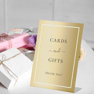 Cards gifts gold party pedestal sign