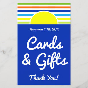Cards & Gifts Here Comes the Son Baby Shower Sign